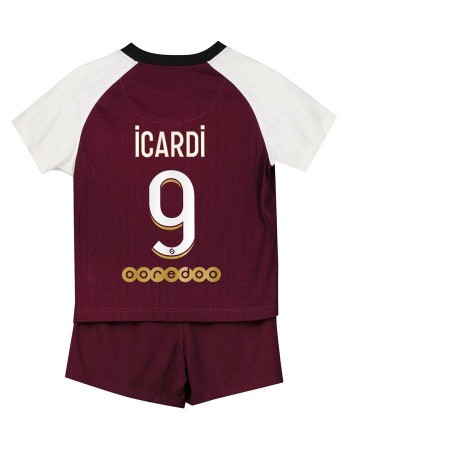 Paris Saint-Germain PSG Mauro Icardi 9 Børn 3. Fodboldsæt 2021 S/S (+ Korte bukser)